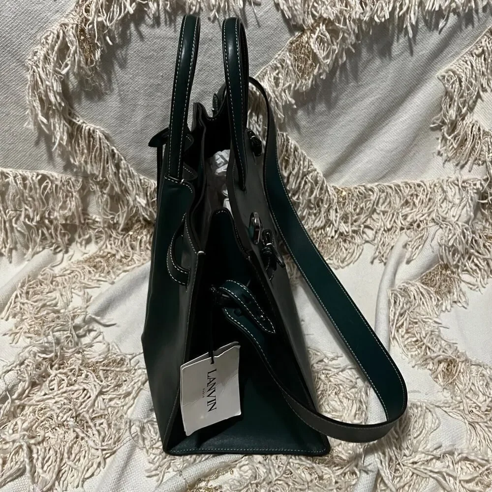 Lanvin Bogey Large Handbag 38 Dark Green NEW